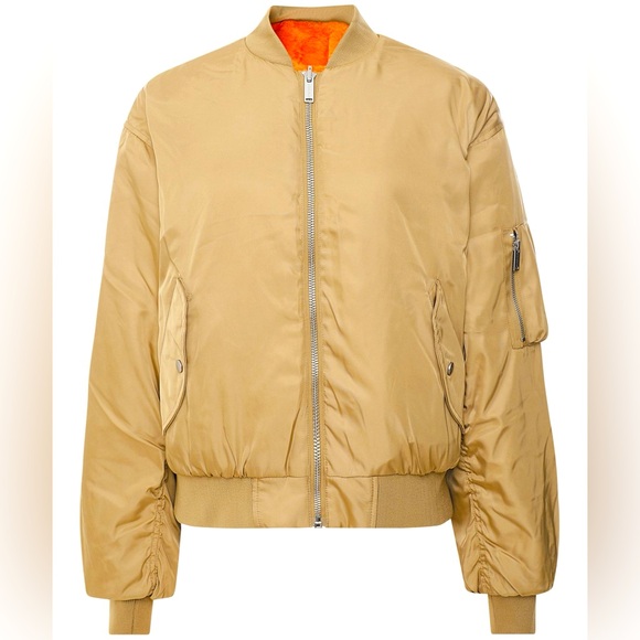 RINO & PELLE James Reversible Bomber Jacket US size 8 Orange and Khaki NWT🍊 - Picture 5 of 5
